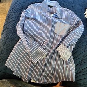 Lane Bryant pinstriped blouse. This is a cotton  collared button down shirt